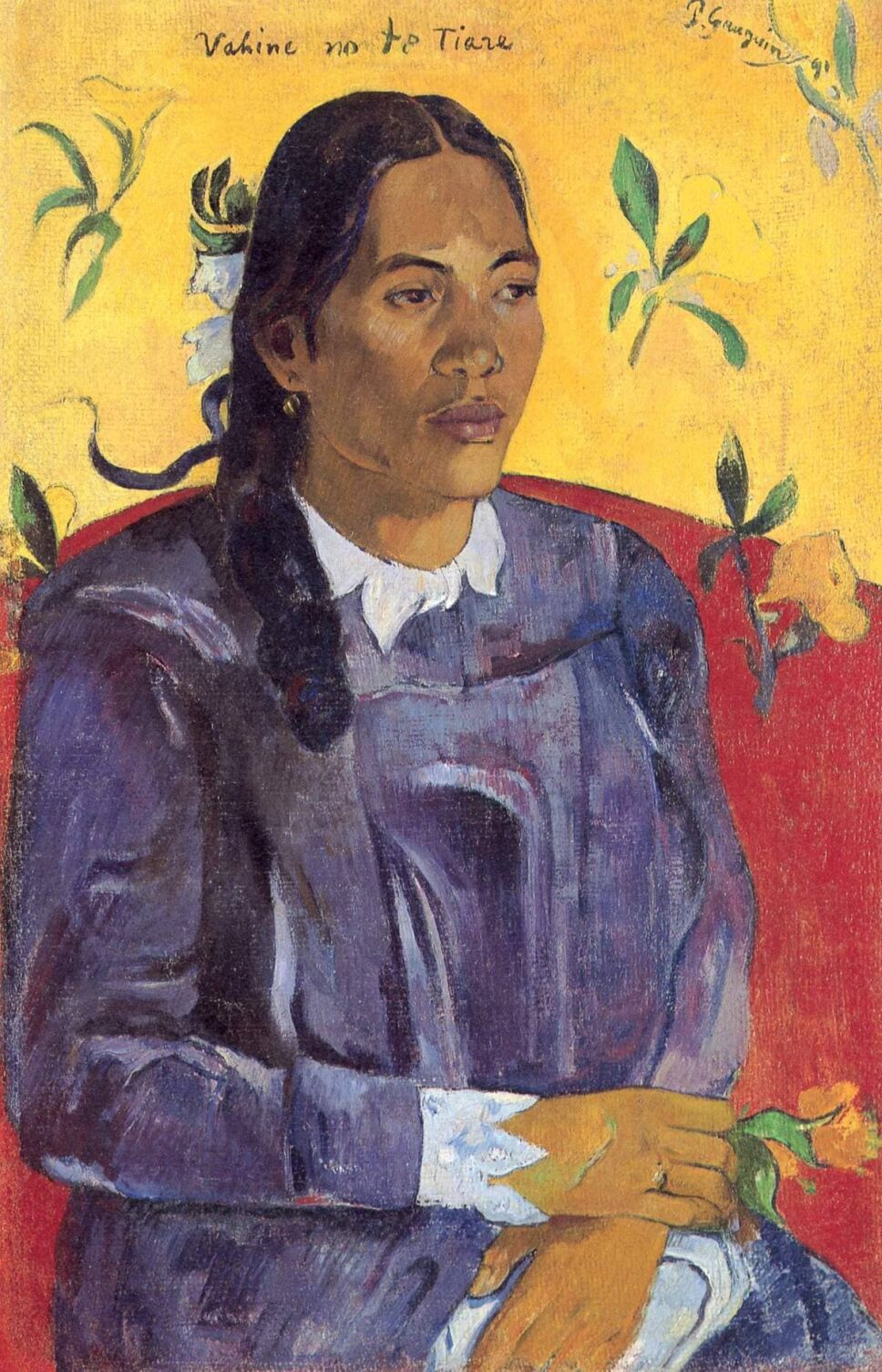 obras de paul gauguin mujer con flor