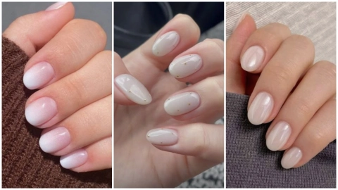 estilos uñas color blanco lechoso