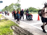 caravana migrante llega a huehuetan Chiapas tras salir de Tapachula