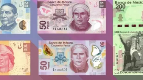 billete de cincuenta pesos roto