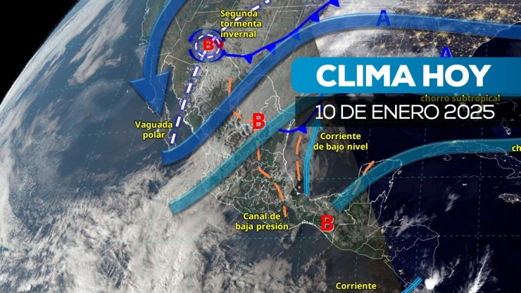 El clima en México se complica este 10 de enero por una tormenta invernal y un frente frío