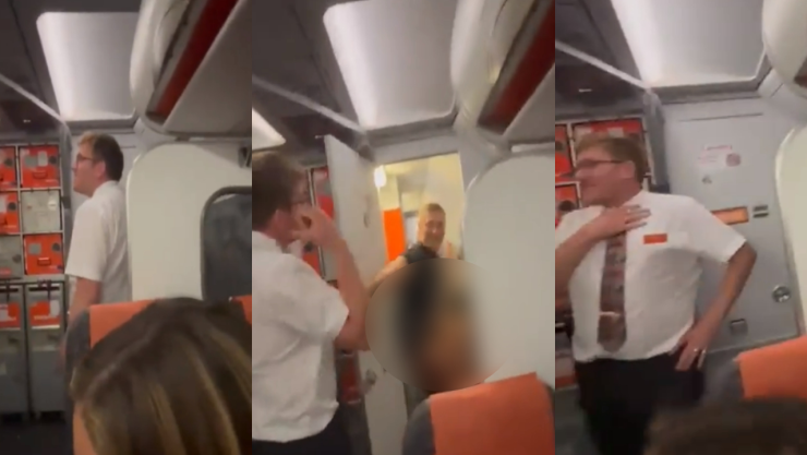 Pareja teniendo relaciones sexuales en el baño de un avión