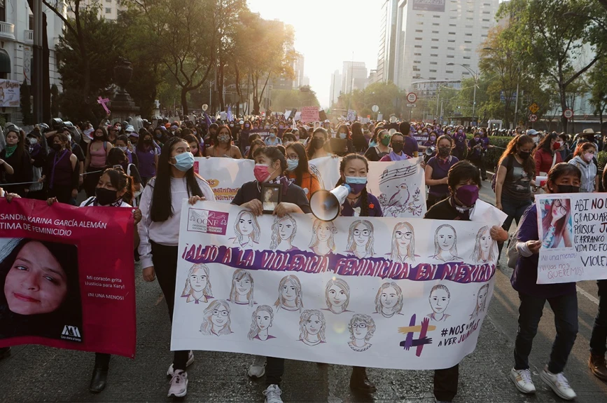 Vanguardia de la marcha del 25N