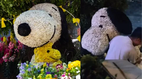 Roban figura floral de Snoopy