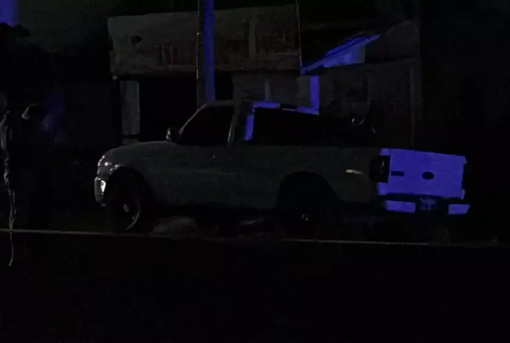 Camioneta baleada en la Gabriel Leyva