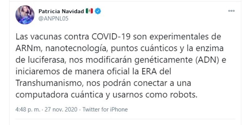 paty navidad famosa antivacunas