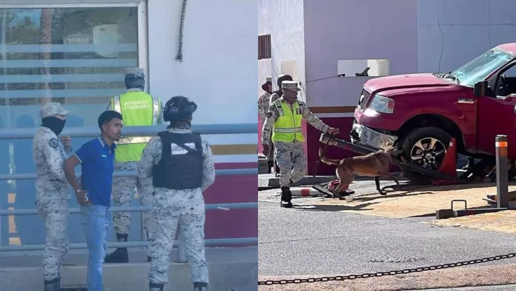Conductor intenta escapar de la GN en Puente Nuevo de Matamoros, Tamaulipas