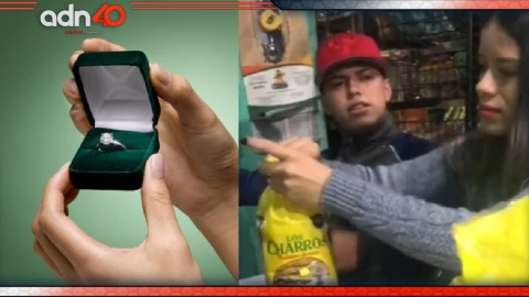 Joven propone matrimonio con anillo de compromiso entre tostadas