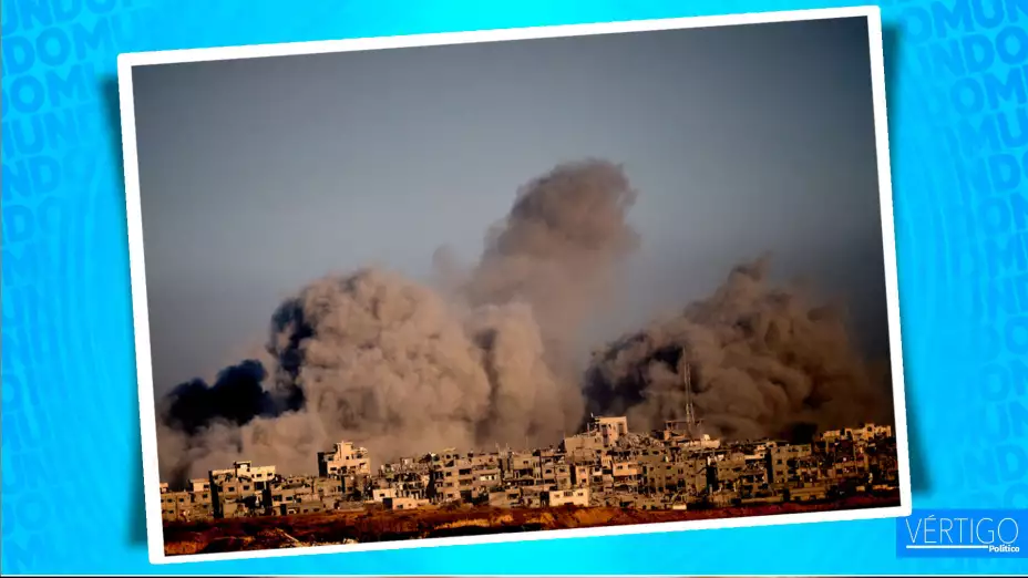 Columnas de humo tras ataques israelíes en el norte de la Franja de Gaza.