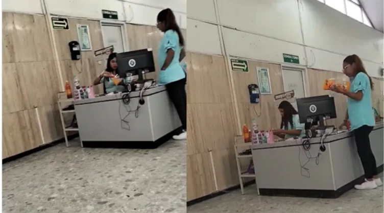 Personal del IMSS es captado vendiendo botanas durante horario laboral | VIDEO