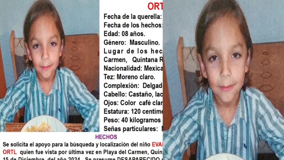 ¡Alerta AMBER! Casi un año desaparecido y sigue la búsqueda para localizar a Evan Hotrod Ponce Ortl; desapareció en Playa del Carmen