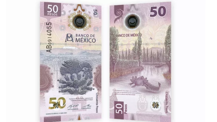Billete de 50 pesos con AA2324