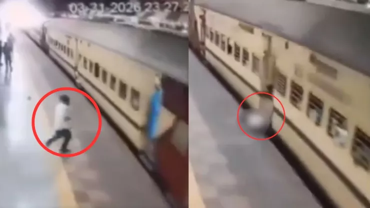 VIDEO | Hombre queda prensado entre un tren y las vías al intentar subirse; el cuerpo quedó destrozado