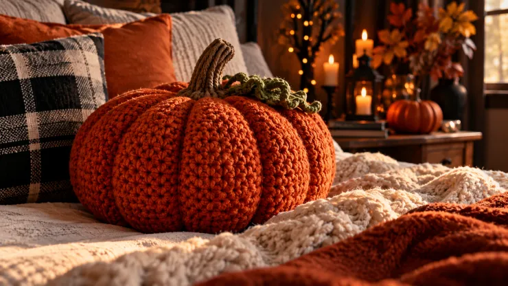 Cojín de calabaza texturizada