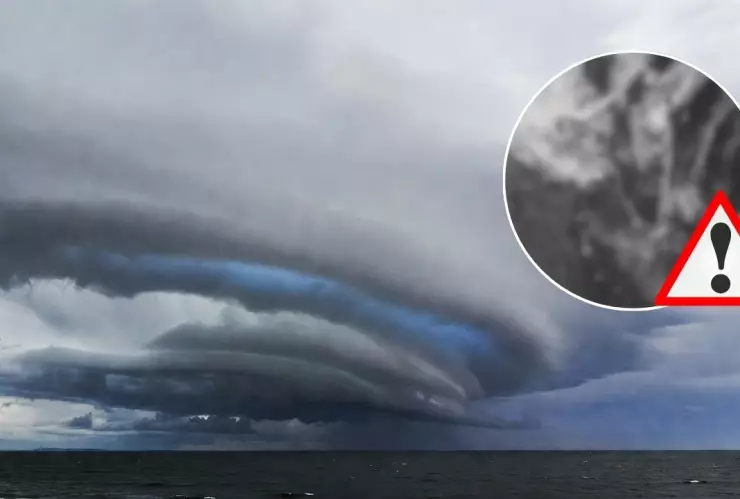 Imagen satelital muestra el ingreso del Frente Frío 27 por el norte de Veracruz