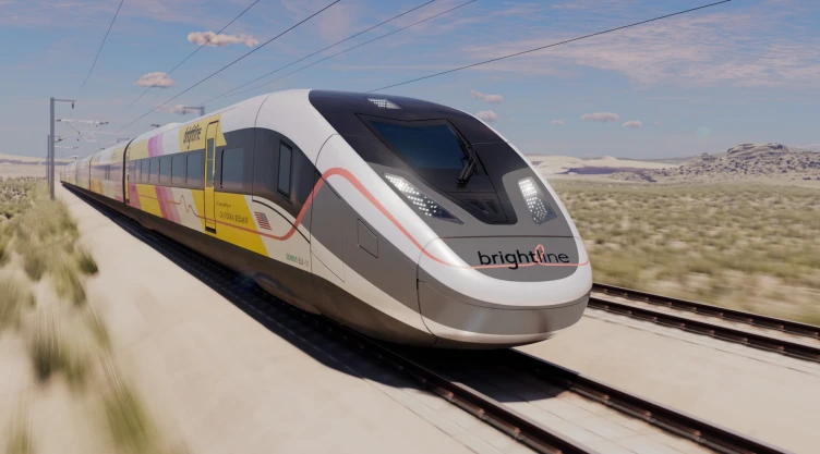 Prototipo del tren Brightline en California