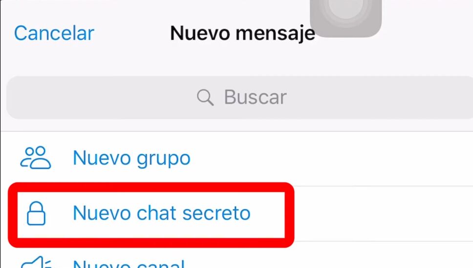 Opción de chat secreto en Telegram, para autodestruir Mensajes.jpg
