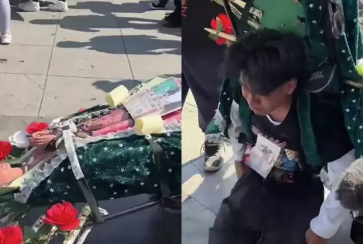 Joven llega a la basilica en cdmx