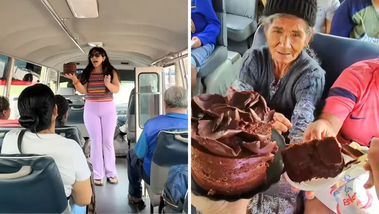 La joven abordó un camión con un pastel para celebrar su cumpleaños junto a los pasajeros