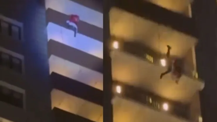 Muere Santa Claus al caer de un edificio en Rusia