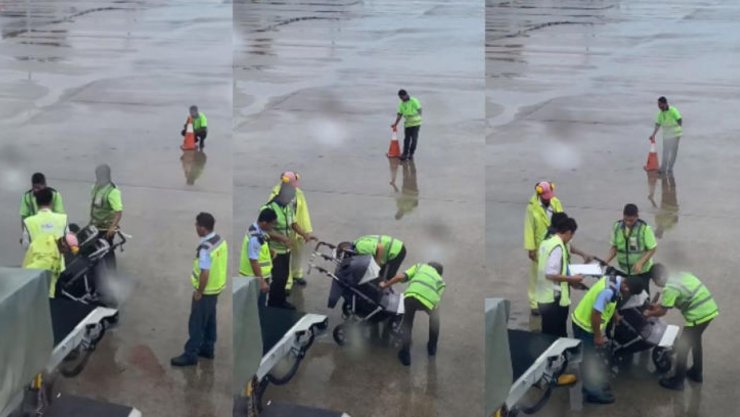 Video de 6 hombres intentando desarmar una carriola; se viralizan en redes