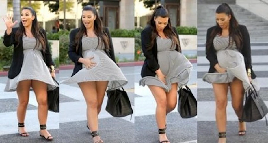 Los vientos de Beverly Hills estuvieron a punto de causarle un penoso accidente a la modelo Kim Kardashian