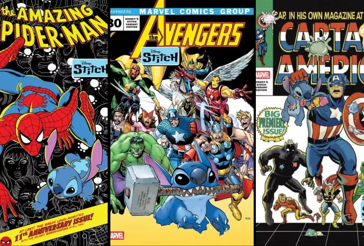 Stitch llega al Universo Marvel con portadas variantes en Spider-Man, X-Men y más
