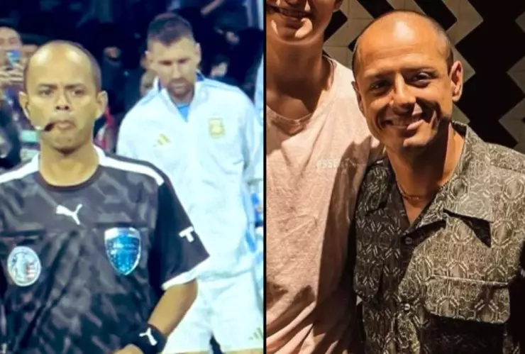 Chicharito Hernández y árbitro de la Copa América son igualitos