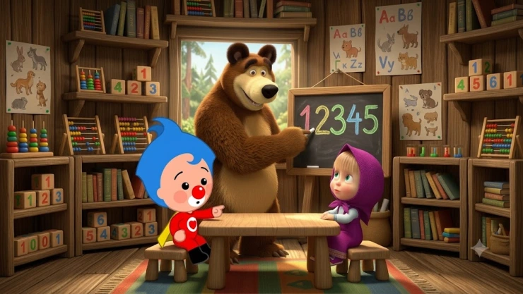4 capítulos de Masha y el Oso y Plim Plim ideales para que los niños aprendan a contar los números en vacaciones