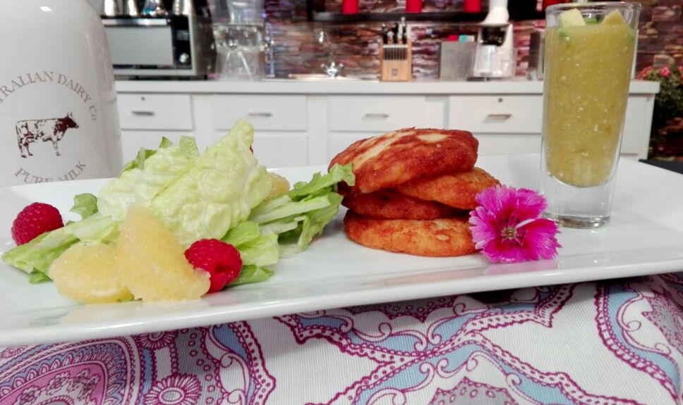 Tortitas de papa con jamón