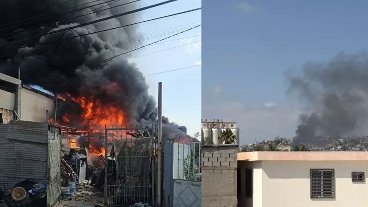 Incendio moviliza a bomberos en la colonia Anexa Buena Vista, Tijuana