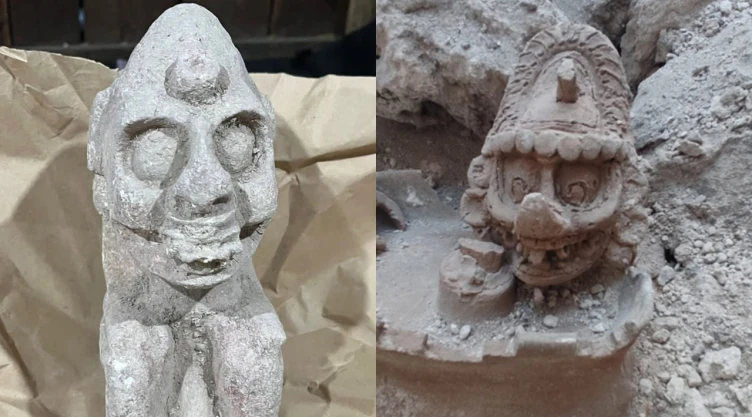 La deidad de la muerte y una canoa prehispánica, los hallazgos en la ruta del Tren Maya