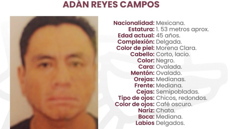 Emiten ficha de Adán Reyes Campos, fue reportado como desaparecido en Cuautlancingo, Puebla