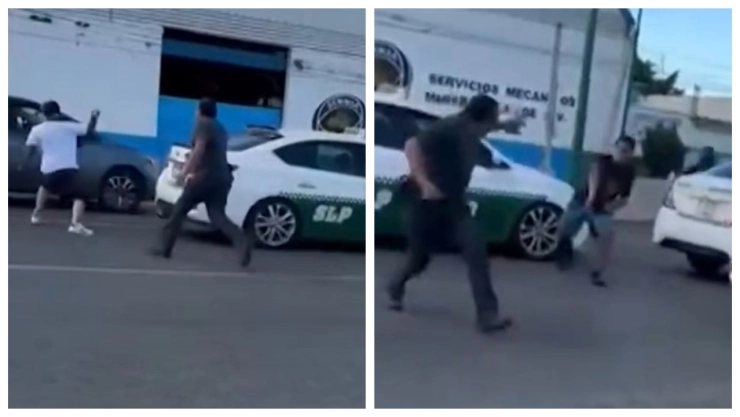 Taxistas y choferes de aplicación protagonizan ‘batalla’ con piedras en San Luis Potosí