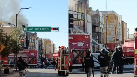 Incendio en el centro de la ciudad.