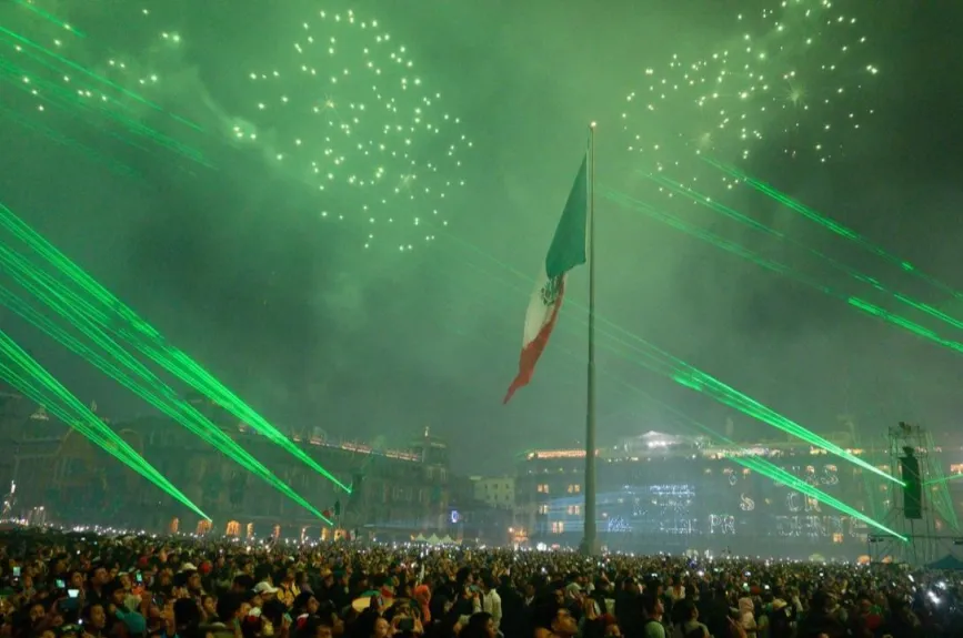 Grito de Independencia en el Zócalo de la CDMX