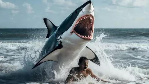 Ataque de tiburón en playa