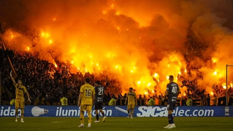 La barra brava de Boca en el encuentro ante Independiente Rivadavia