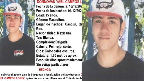 Buscan a Donnovan Yael Campos López, desaparecido desde hace más de 15 días en Cancún: Esto se sabe