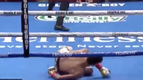 Ryan Garc&iacute;a cae a la lona Luke Campbell