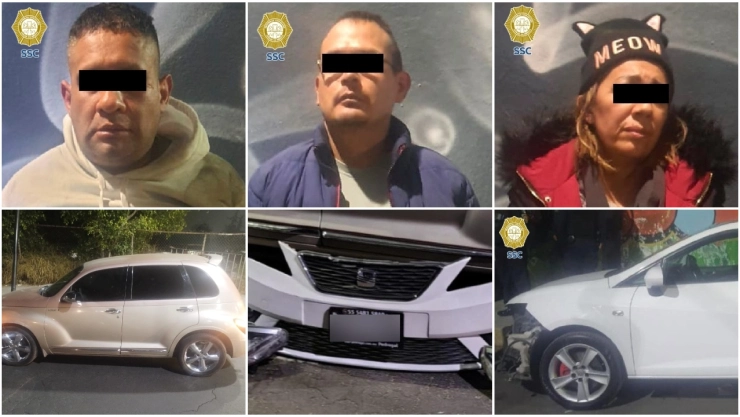 Tres presuntos ladrones de autopartes en CDMX fueron detenidos.