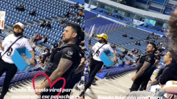 Elemento de seguridad del Estadio Cuauhtémoc se roba las miradas