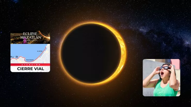 Eclipse solar total en Mazatlán 8 de abril de 2024.