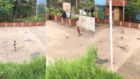 Abuelita y nieto juegan futbol y conmueven a las redes; video viral.jpg