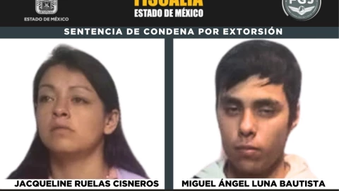 Hombre y mujer sentenciados por extorsión en Edomex.