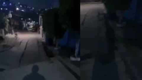 Calle hundida en Tijuana