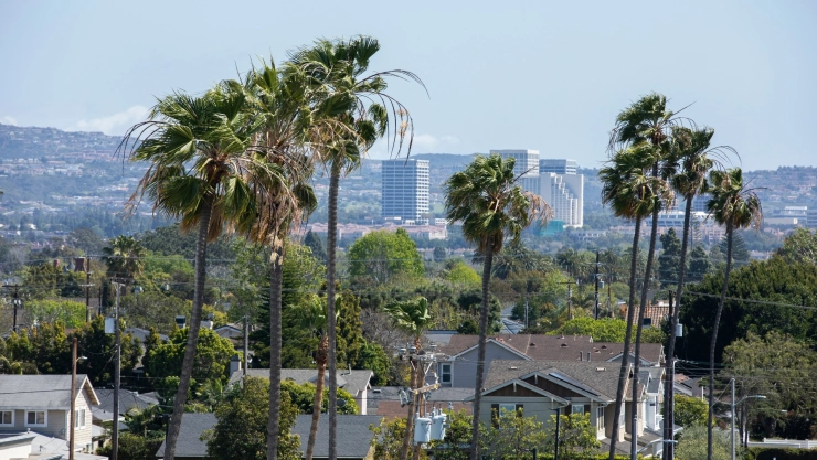 Vista aérea de la ciudad Costa Mesa, California