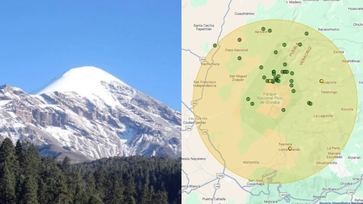 SkyAlert reporta dos sismos en la zona del Pico de Orizaba