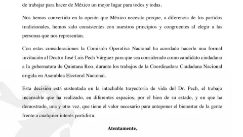 invitaci&oacute;n Movimiento Ciudadano renuncia Roberto Palazuelos
