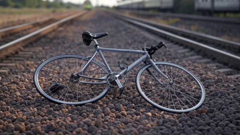 Ciclista es arrollado por tren
